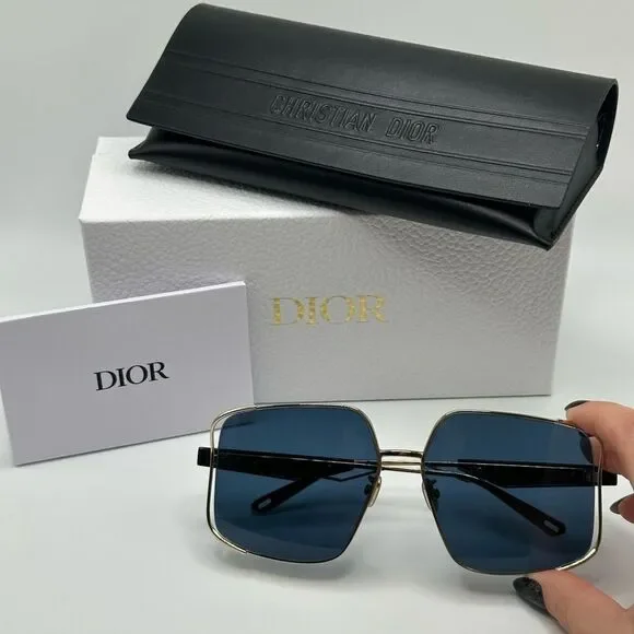 NEW Dior Sunglasses Archidior S1U Shiny Gold Blue Women - Picture 13 of 13